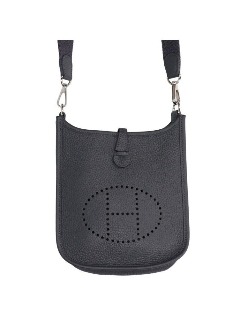 Hermes Evelyne TPM Silver Taurillon Clemence Leather Shoulder Bag TPM